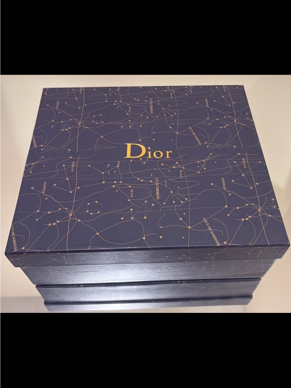 Authentic Dior Limited Edition Navy Gold Celestial Zodiac Empty Holiday Gift Box
